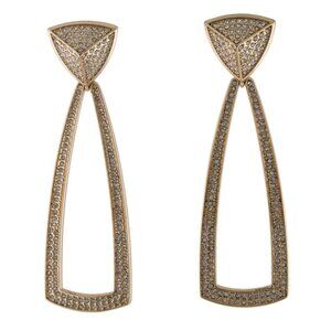 House of Harlow Earrings 1960 Mesa Gold Crystal Party Holiday Jewelry